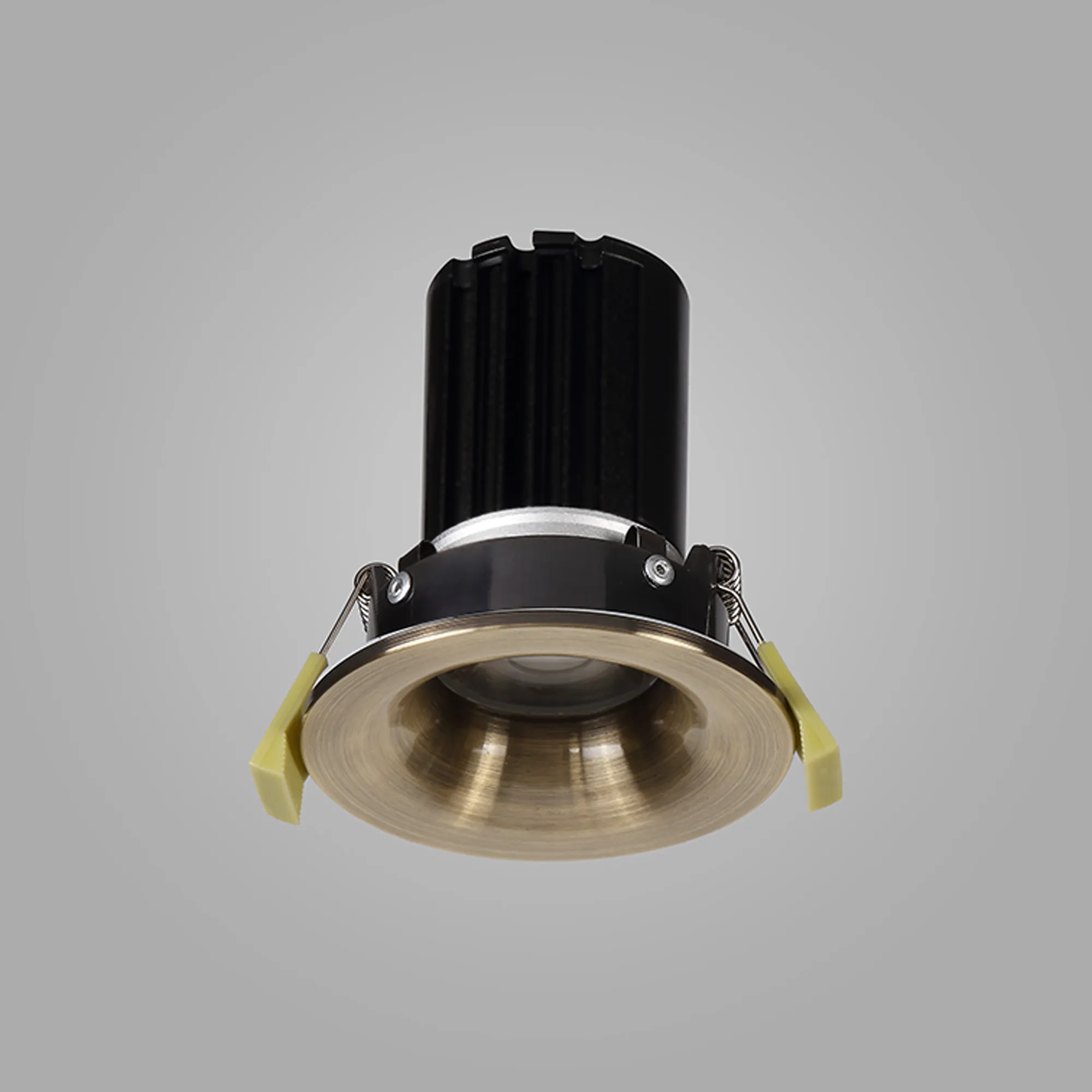 Bruve 12 Tridonic powered 12W 3000K 1200lm 36° LED Engine,300mA , CRI>90 LED Engine Antique Brass Fixed Round Recessed Downlight, Inner Glass cover, IP65 DM202496  Dlux Bruve 12 IP65